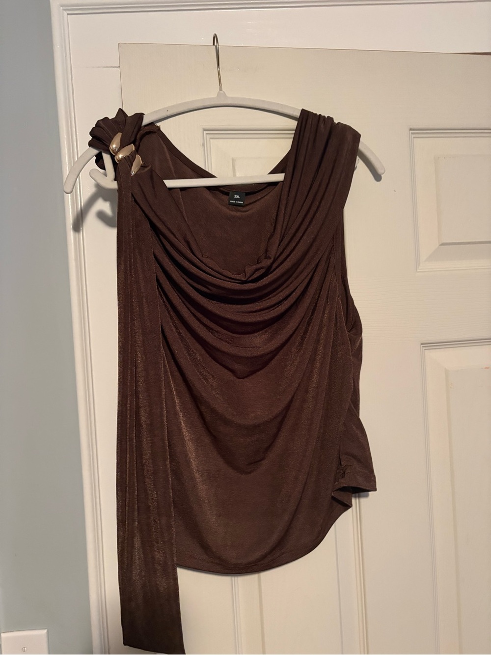 Shein Draped Women’s Top in Brown